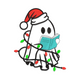 Christmas Ghost Reading Book Embroidery Design, Instant Download