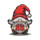 Christmas Gnome Holding Gift Embroidery Design, Instant Download