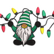Christmas Gnome Holding Lights Embroidery Design, Instant Download