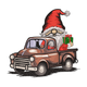 Christmas Gnome Truck Embroidery Design, Instant Download