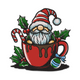 Christmas Gnome in Hot Cocoa Mug Embroidery Design, Instant Download