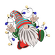Christmas Gnome with String Lights Embroidery Design, Instant Download