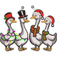 Christmas Goose Quartet Embroidery Design, Instant Download