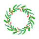 Christmas Greenery Wreath Embroidery Design, Instant Download