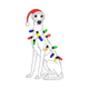Christmas Greyhound Dog in Festive Lights Embroidery Design, Instant Download