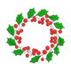 Christmas Holly Berry Wreath Embroidery Design, Instant Download