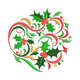 Christmas Holly Swirl Embroidery Design V2, Instant Download