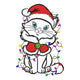 Christmas Kitten Embroidery Design, Holiday Cat Machine Embroidery Pattern, Instant Download