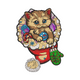 Christmas Kitten in Stocking Embroidery Design, Instant Download