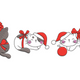 Christmas Kittens Trio Embroidery Design, Instant Download