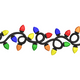 Christmas Light Border Embroidery Design, Holiday Light String Machine Embroidery, Instant Download