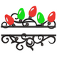 Christmas Light Border Embroidery Design V2, Instant Download