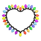 Christmas Light Heart Embroidery Design, Instant Download