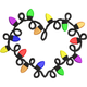 Christmas Light Heart Wreath Embroidery Design, Instant Download