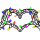 Christmas Lights Hand Heart Embroidery Design, Instant Download