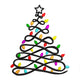 Christmas Lights Tree Embroidery Design, Instant Download