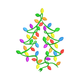 Christmas Lights Tree Embroidery Design V2, Instant Download