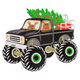 Christmas Monster Truck Embroidery Design, Instant Download