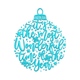 Christmas Ornament Typography Embroidery Design, Instant Download