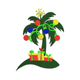 Christmas Palm Tree with Gifts Embroidery Design, Instant Download