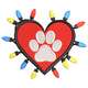 Christmas Paw Heart Embroidery Design, Instant Download