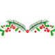 Christmas Pine Berry Garland Embroidery Design, V-Shape Holiday Border