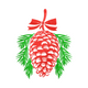 Christmas Pinecone Ornament Embroidery Design, Instant Download