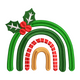 Christmas Rainbow Embroidery Design, Instant Download