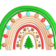 Christmas Rainbow Tree Embroidery Design, Colourful Holiday Tree Pattern, Instant Download