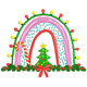 Christmas Rainbow with Lights Embroidery Design, Instant Download