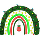 Christmas Rainbow with Ornament Embroidery Design, Instant Download