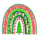 Christmas Rainbow Tree Embroidery Design V2, Instant Download