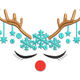 Christmas Reindeer Face with Antlers Embroidery Design, Holiday Deer Pattern, Instant Download