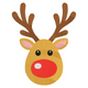 Christmas Reindeer Head Embroidery Design, Cute Rudolph Face with Antlers Pattern, Instant Download