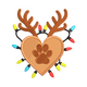 Christmas Reindeer Paw Heart Embroidery Design, Instant Download