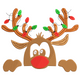 Christmas Reindeer Peekaboo Embroidery Design, Instant Download