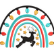 Christmas Reindeer Rainbow Embroidery Design, Instant Download