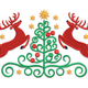 Christmas Reindeer Tree Embroidery Design, Instant Download