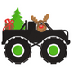 Christmas Reindeer Truck Embroidery Design, Instant Download