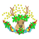 Christmas Reindeer Wreath Embroidery Design, Instant Download