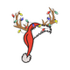 Christmas Santa Hat Antlers Embroidery Design, Reindeer Holiday, Instant Download