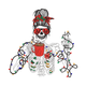 Christmas Skeleton Girl with Coffee Embroidery Design, Machine Embroidery Pattern, Instant Download