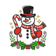 Christmas Snowman with Candy Cane Embroidery Design, Holiday Snowman Pattern, Instant Download