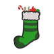 Christmas Stocking with Candy Cane Embroidery Design, Instant Download