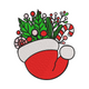 Christmas Stocking with Candy and Greenery Embroidery Design, Instant Download