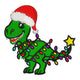 Christmas T-Rex Embroidery Design, Christmas Pattern, Instant Download