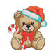 Christmas Teddy Bear Embroidery Design, Instant Download