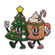 Christmas Tree & Hot Cocoa Friends Embroidery Design, Instant Download