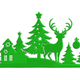 Christmas Village Deer Silhouette Embroidery Design, Instant Download