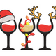 Christmas Wine Glass Embroidery Design, Instant Download